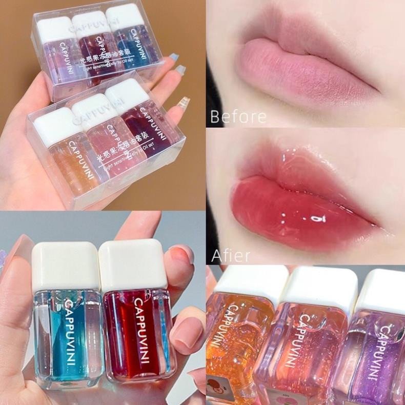 CAPPUVINI Sensitive Jelly Lip Oil Set-3PCS