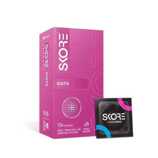 Skore 1500+Raised Dots With Additional Lubrication Condoms – (10 Pcs Pack)
