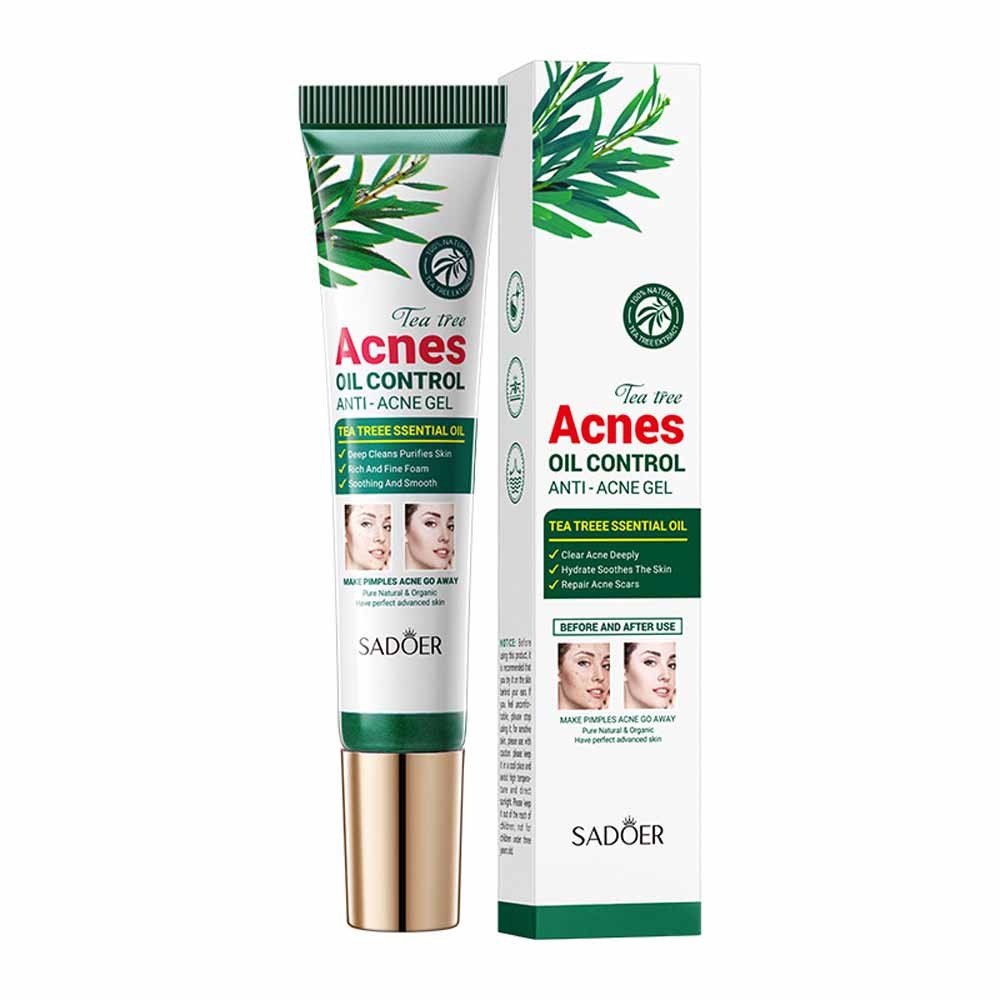 Sadoer Tea Tree  Acne Oil Control Face Gel Anti- Acne Moisturizing Gel-20G