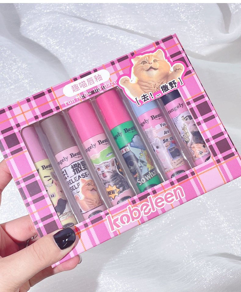 Kobeleen Fun Meow Lip Glaze Set-6Pcs