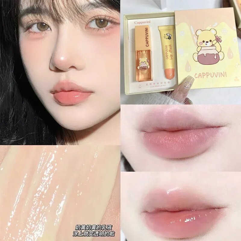 CAPPUVINI Honey Lip Oil & Lip Mask Set-2PCS