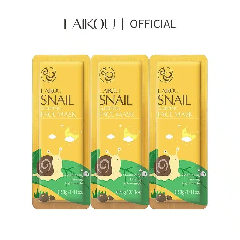 Laikou Snail Sleeping Face Mask – 3 G-15PCS